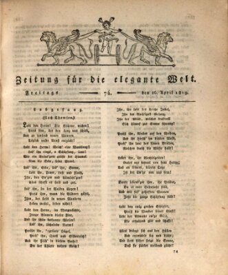 Zeitung für die elegante Welt Freitag 16. April 1819