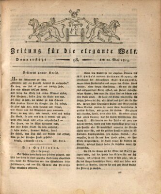 Zeitung für die elegante Welt Donnerstag 20. Mai 1819