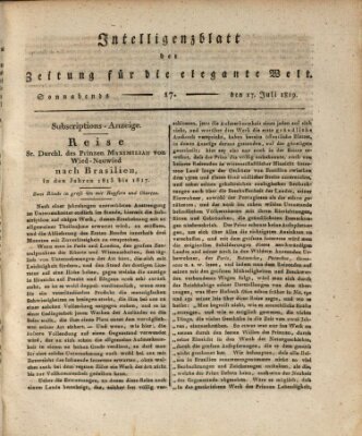 Zeitung für die elegante Welt Samstag 17. Juli 1819