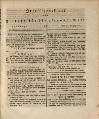 Zeitung für die elegante Welt Dienstag 31. August 1819