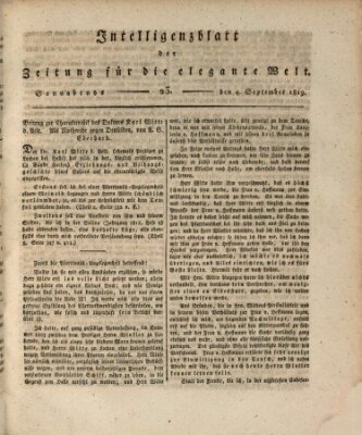 Zeitung für die elegante Welt Samstag 4. September 1819