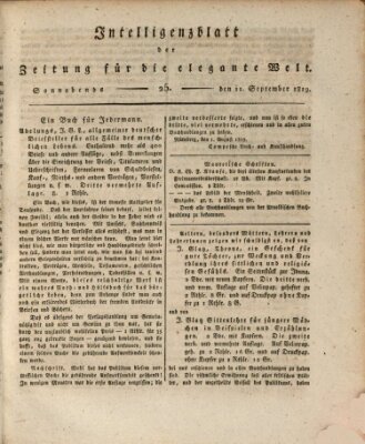 Zeitung für die elegante Welt Samstag 11. September 1819