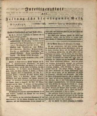 Zeitung für die elegante Welt Dienstag 14. September 1819