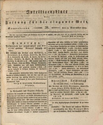 Zeitung für die elegante Welt Samstag 13. November 1819