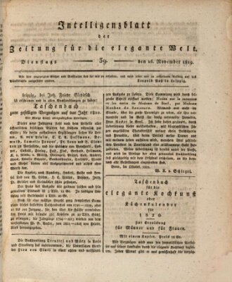 Zeitung für die elegante Welt Dienstag 16. November 1819