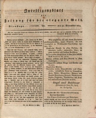 Zeitung für die elegante Welt Dienstag 30. November 1819