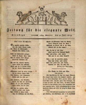 Zeitung für die elegante Welt Dienstag 20. Juli 1819