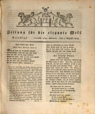 Zeitung für die elegante Welt Dienstag 3. August 1819