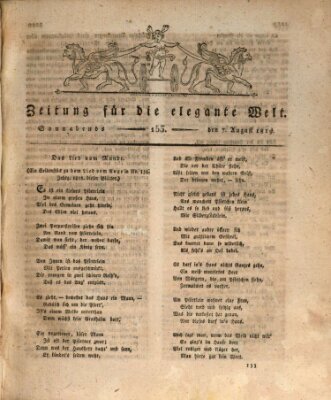 Zeitung für die elegante Welt Samstag 7. August 1819