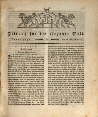 Zeitung für die elegante Welt Donnerstag 12. August 1819