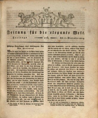 Zeitung für die elegante Welt Freitag 10. September 1819