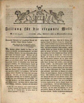 Zeitung für die elegante Welt Montag 13. September 1819