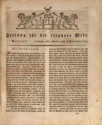 Zeitung für die elegante Welt Montag 20. September 1819