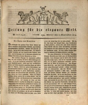 Zeitung für die elegante Welt Montag 27. September 1819