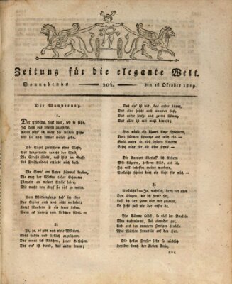 Zeitung für die elegante Welt Samstag 16. Oktober 1819