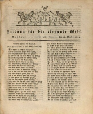 Zeitung für die elegante Welt Montag 18. Oktober 1819