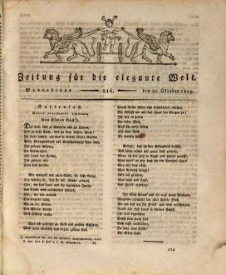 Zeitung für die elegante Welt Samstag 30. Oktober 1819