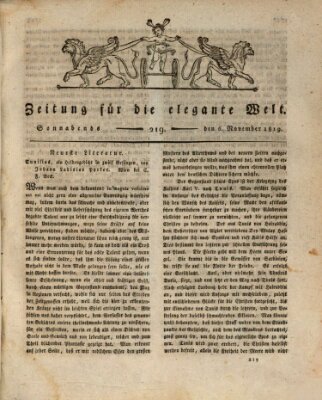 Zeitung für die elegante Welt Samstag 6. November 1819