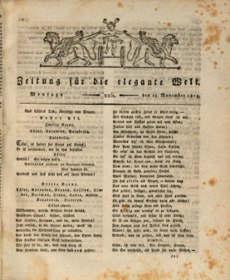 Zeitung für die elegante Welt Montag 15. November 1819