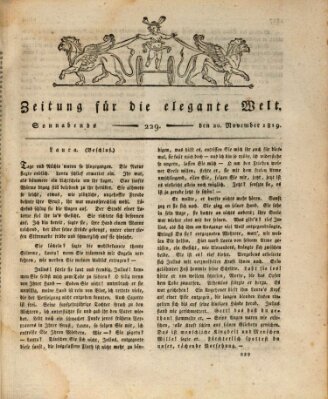 Zeitung für die elegante Welt Samstag 20. November 1819