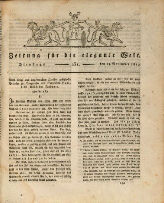 Zeitung für die elegante Welt Dienstag 23. November 1819