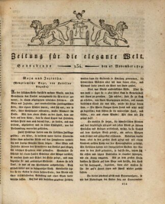 Zeitung für die elegante Welt Samstag 27. November 1819