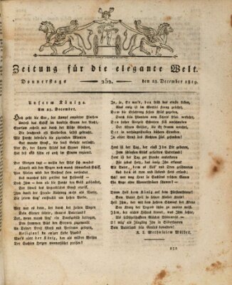 Zeitung für die elegante Welt Donnerstag 23. Dezember 1819