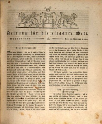 Zeitung für die elegante Welt Samstag 22. Januar 1820