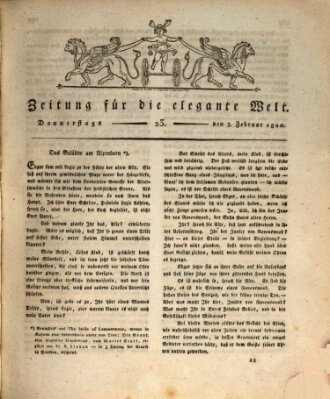 Zeitung für die elegante Welt Donnerstag 3. Februar 1820