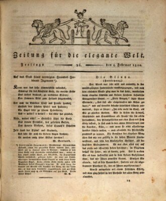 Zeitung für die elegante Welt Freitag 4. Februar 1820