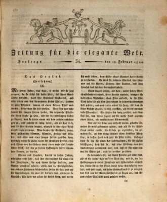 Zeitung für die elegante Welt Freitag 18. Februar 1820