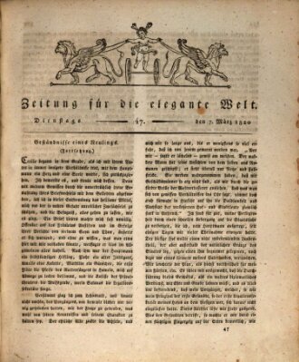 Zeitung für die elegante Welt Dienstag 7. März 1820