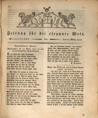 Zeitung für die elegante Welt Samstag 25. März 1820