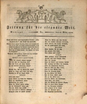 Zeitung für die elegante Welt Montag 27. März 1820