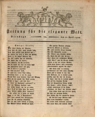 Zeitung für die elegante Welt Dienstag 11. April 1820