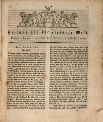 Zeitung für die elegante Welt Donnerstag 13. April 1820