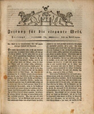 Zeitung für die elegante Welt Freitag 14. April 1820