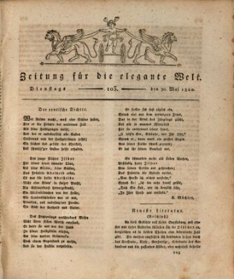 Zeitung für die elegante Welt Dienstag 30. Mai 1820