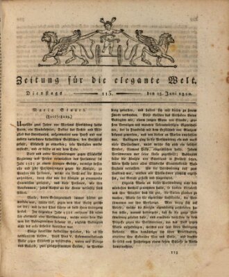 Zeitung für die elegante Welt Dienstag 13. Juni 1820