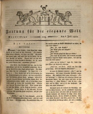 Zeitung für die elegante Welt Donnerstag 6. Juli 1820