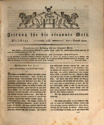 Zeitung für die elegante Welt Dienstag 1. August 1820