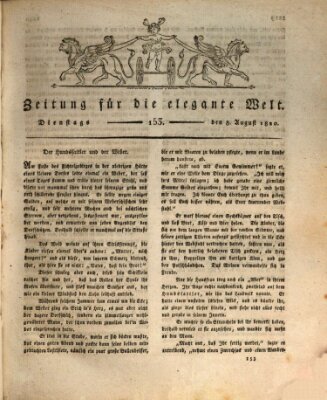 Zeitung für die elegante Welt Dienstag 8. August 1820