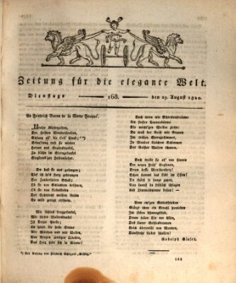 Zeitung für die elegante Welt Dienstag 29. August 1820