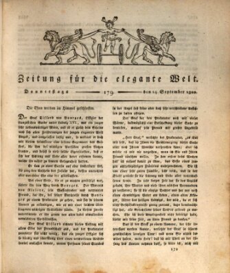 Zeitung für die elegante Welt Donnerstag 14. September 1820