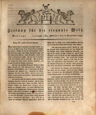 Zeitung für die elegante Welt Montag 18. September 1820