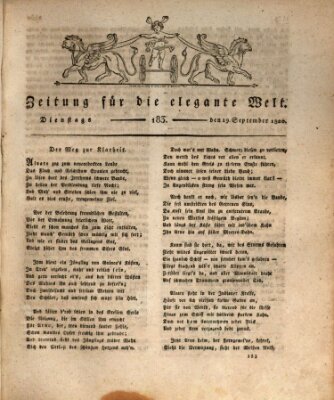 Zeitung für die elegante Welt Dienstag 19. September 1820