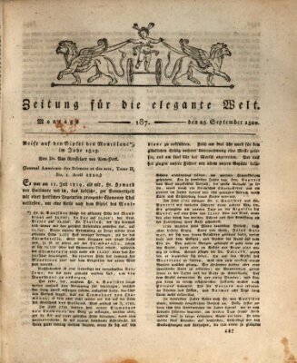 Zeitung für die elegante Welt Montag 25. September 1820