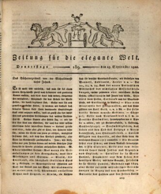 Zeitung für die elegante Welt Donnerstag 28. September 1820