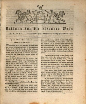 Zeitung für die elegante Welt Freitag 29. September 1820