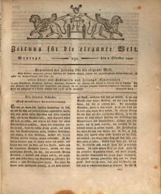 Zeitung für die elegante Welt Montag 2. Oktober 1820